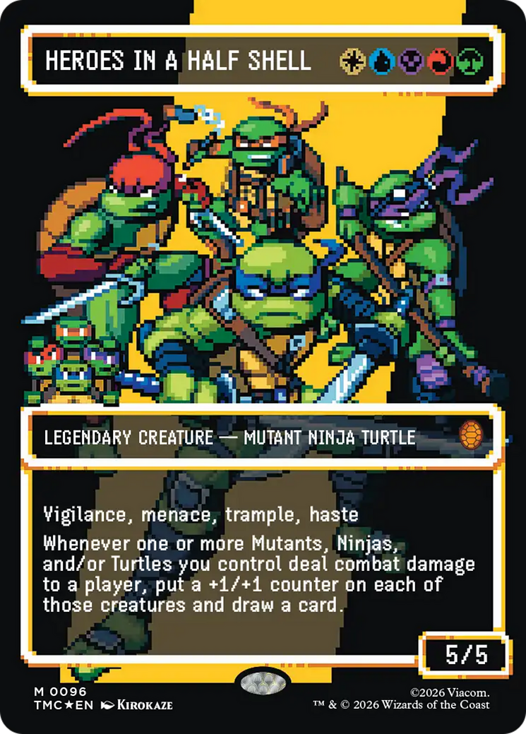Heroes in a Half Shell (0096) (Borderless) (Surge Foil) [Teenage Mutant Ninja Turtles Commander] | Good Games Morley