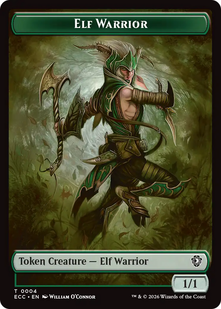 Zombie // Elf Warrior Double-Sided Token [Lorwyn Eclipsed Tokens] | Good Games Morley