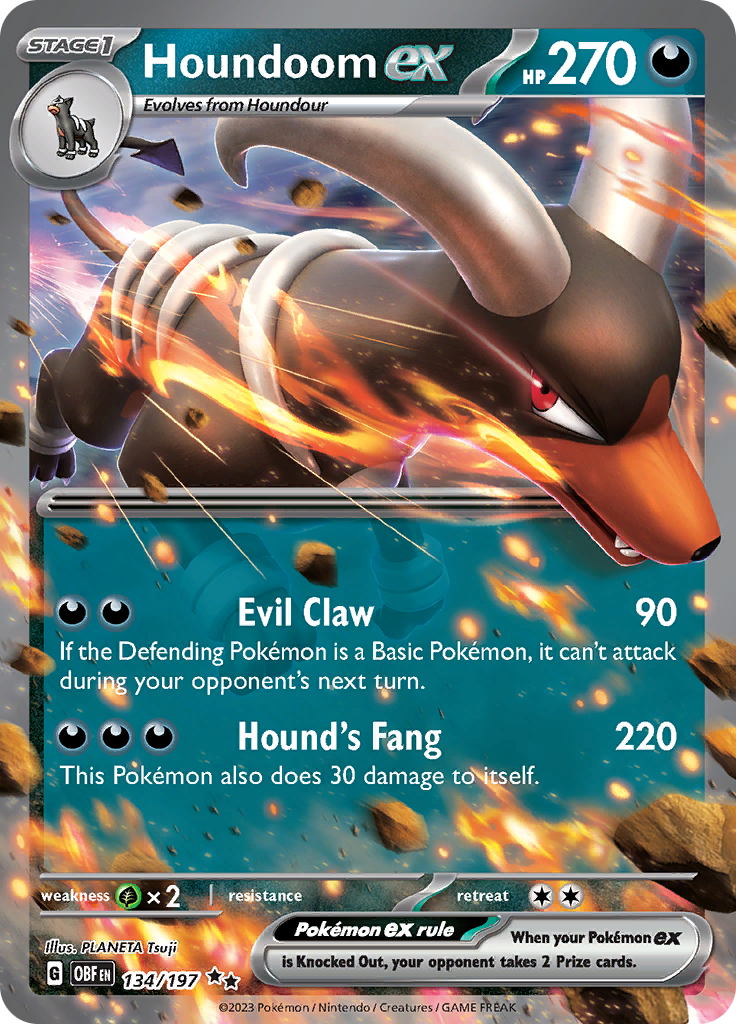 Houndoom ex (134/197) [Scarlet & Violet: Obsidian Flames] | Good Games Morley