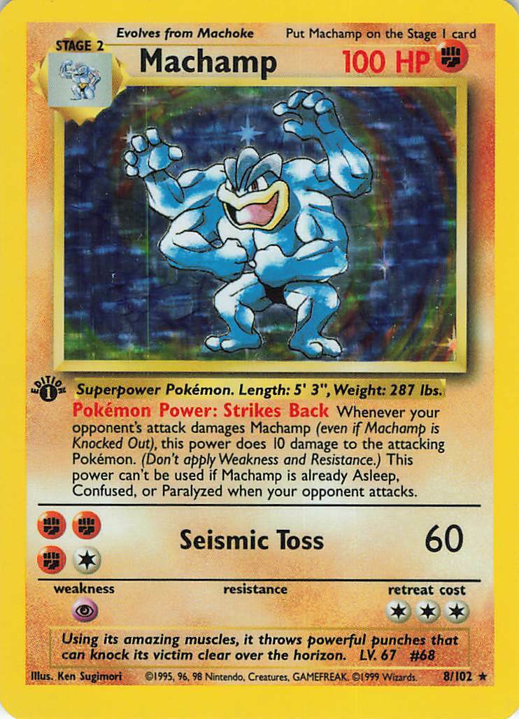 Machamp (8/102) (Shadowed Border) [Base Set 1st Edition] | Good Games Morley
