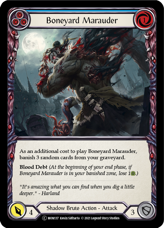 Boneyard Marauder (Blue) [U-MON137-RF] (Monarch Unlimited)  Unlimited Rainbow Foil | Good Games Morley