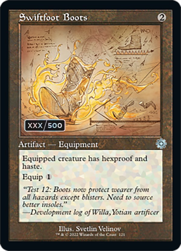 Swiftfoot Boots (Retro Schematic) (Serialized) [The Brothers' War Retro Artifacts] | Good Games Morley