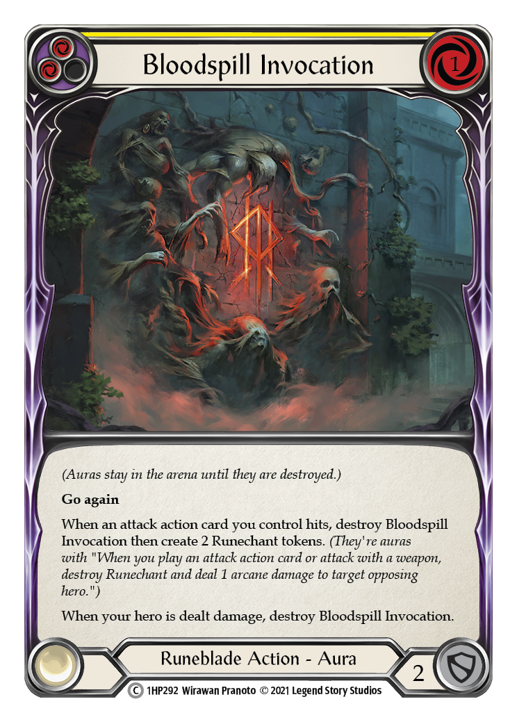 Bloodspill Invocation (Yellow) [1HP292] (History Pack 1) | Good Games Morley