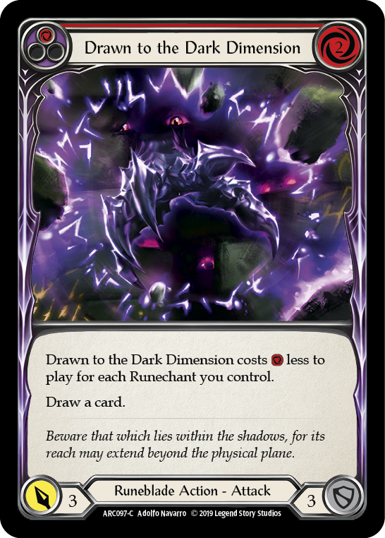 Drawn to the Dark Dimension (Red) [ARC097-C] (Arcane Rising)  1st Edition Rainbow Foil | Good Games Morley