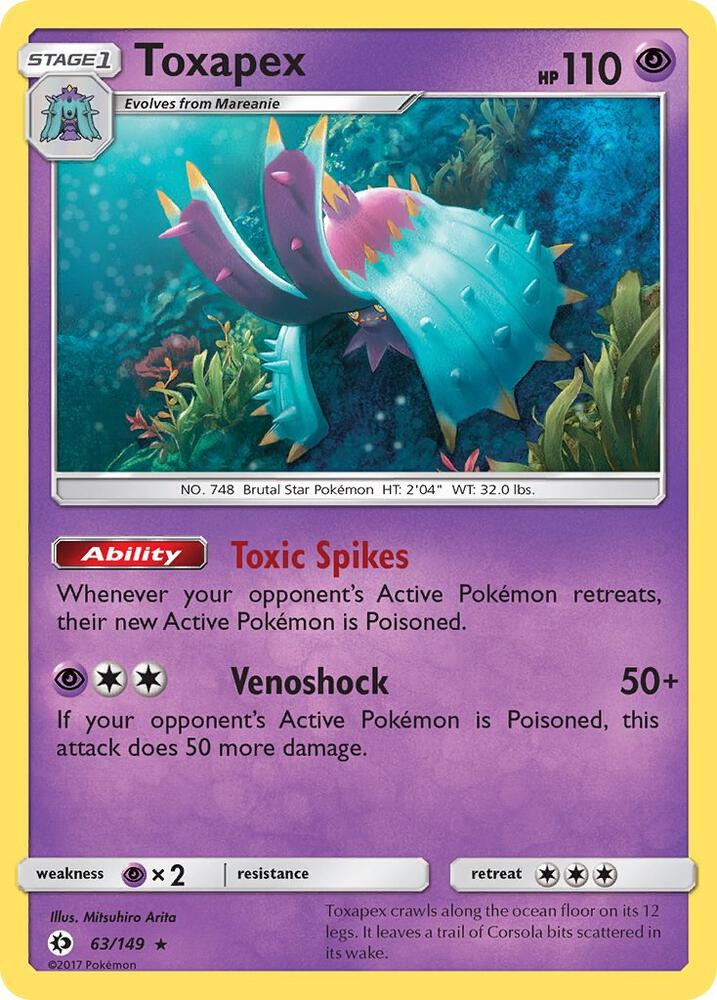 Toxapex 63/149 (SM Base Set)  - Holofoil | Good Games Morley