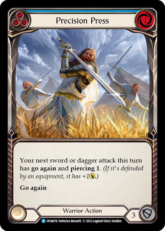 Precision Press (Blue) [DYN078] (Dynasty)  Rainbow Foil | Good Games Morley