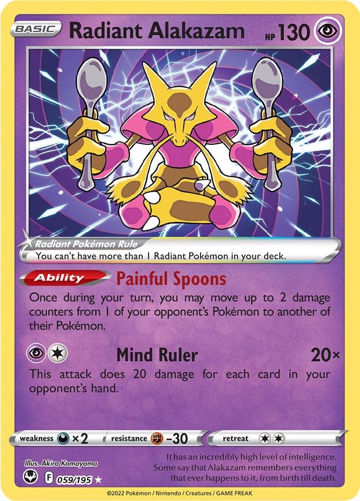 Radiant Alakazam (059/195) [Sword & Shield: Silver Tempest] | Good Games Morley