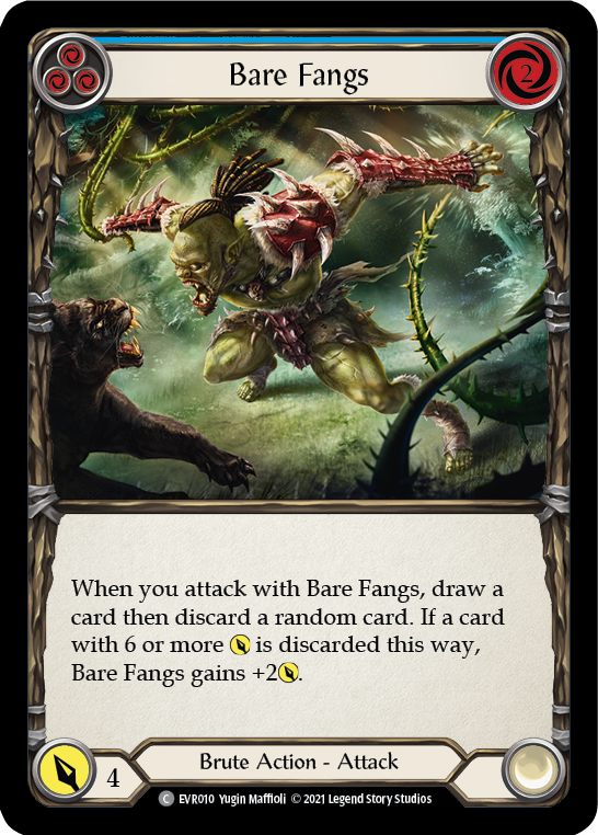 Bare Fangs (Blue) [EVR010] (Everfest)  1st Edition Rainbow Foil | Good Games Morley