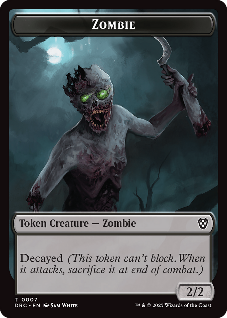 Timeless Dragon // Zombie (0007) Double-Sided Token [Aetherdrift Tokens] | Good Games Morley
