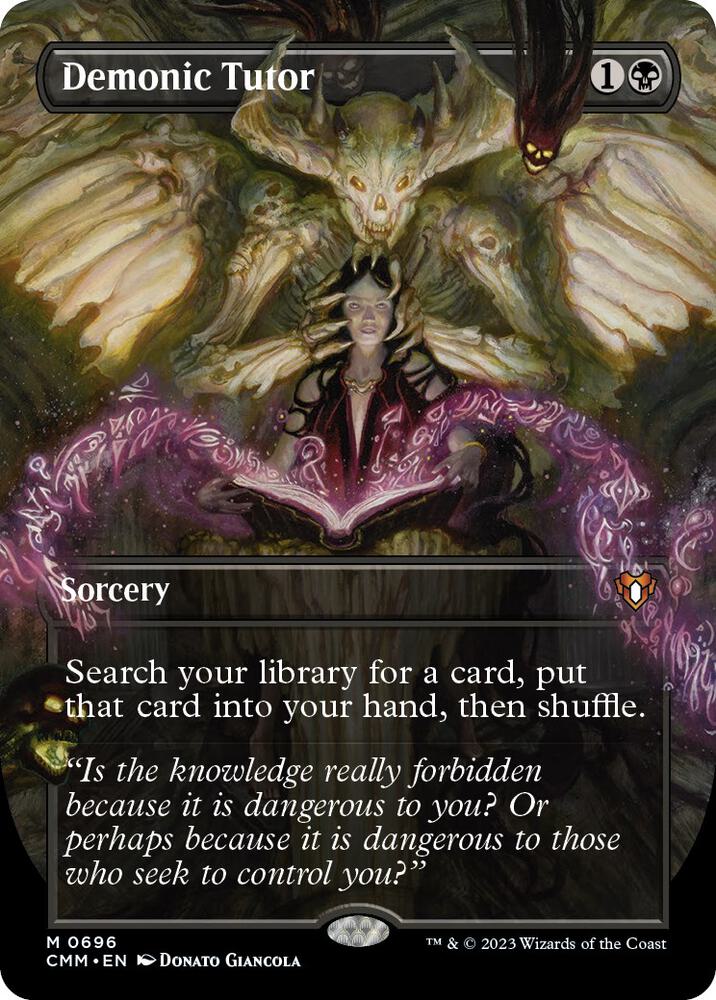 Demonic Tutor 696 (Commander Masters)  - Borderless Foil | Good Games Morley