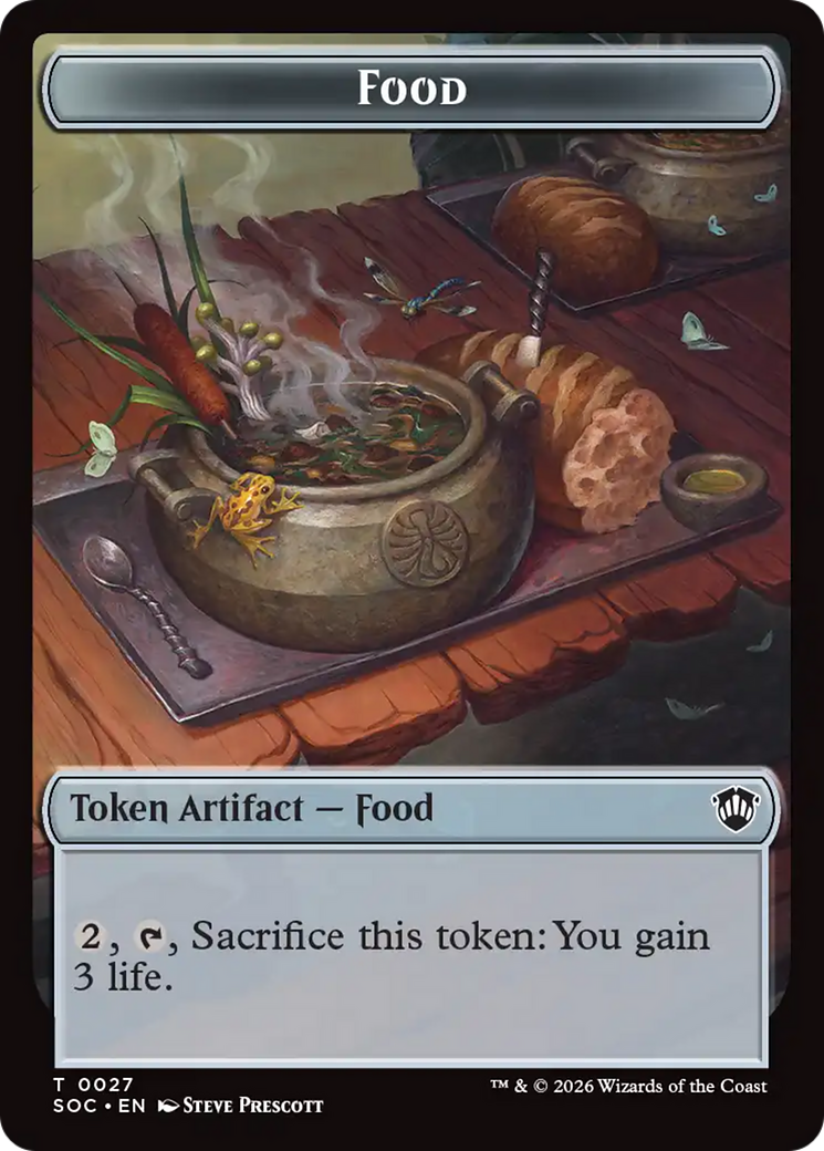 Elemental (0020) // Food Double-Sided Token [Secrets of Strixhaven Commander Tokens] | Good Games Morley