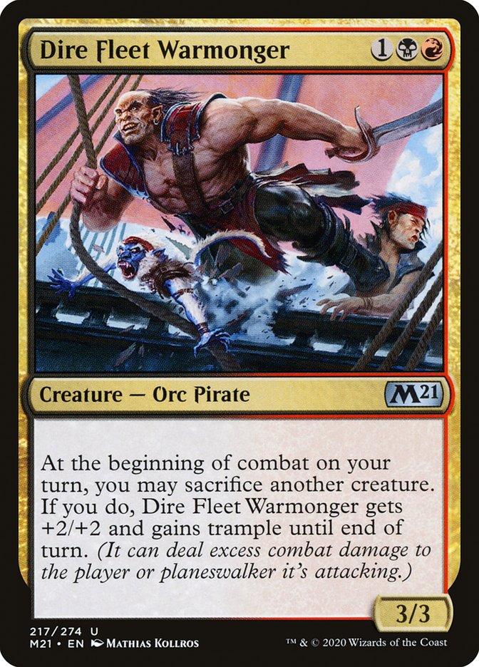 Dire Fleet Warmonger 217 (Core Set 2021)  | Good Games Morley