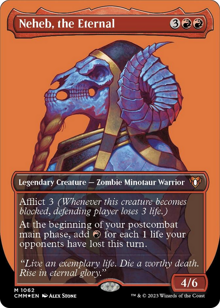 Neheb, the Eternal (Borderless Textured Foil Frame Break) [Commander Masters] | Good Games Morley