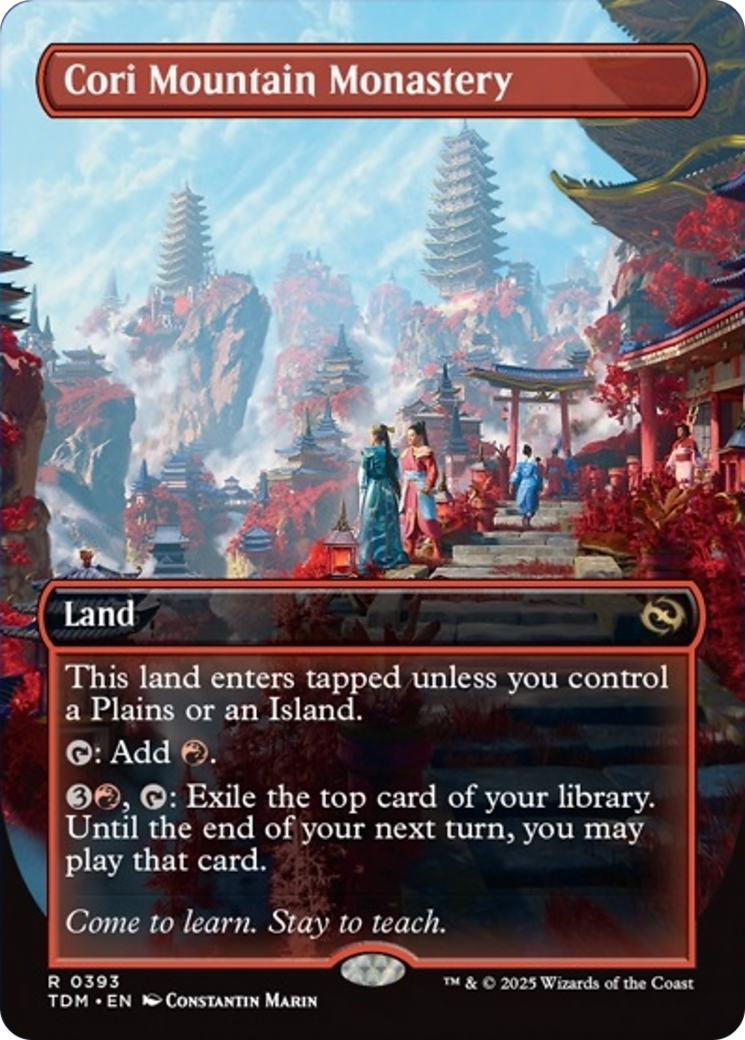 Cori Mountain Monastery (Borderless) [Tarkir: Dragonstorm] | Good Games Morley