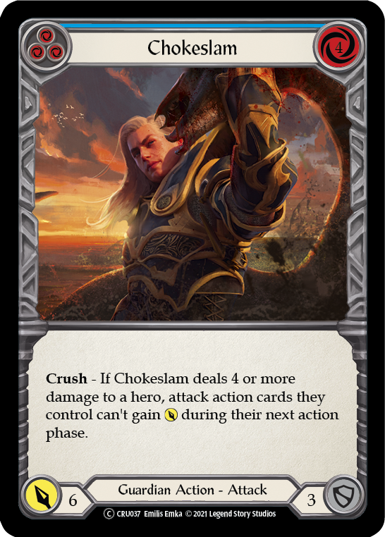 Chokeslam (Blue) [U-CRU037] (Crucible of War Unlimited)  Unlimited Rainbow Foil | Good Games Morley