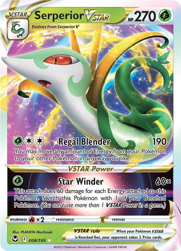 Serperior VSTAR 008/195 (SWSH12: Silver Tempest)  - Holofoil | Good Games Morley