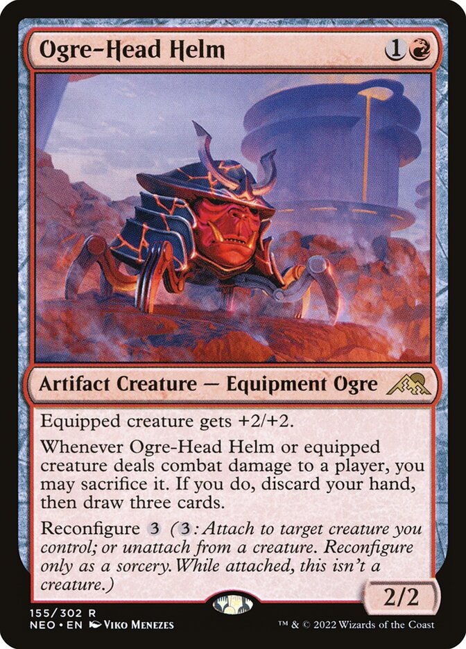 Ogre-Head Helm 155/302 (Kamigawa: Neon Dynasty)  - Foil | Good Games Morley