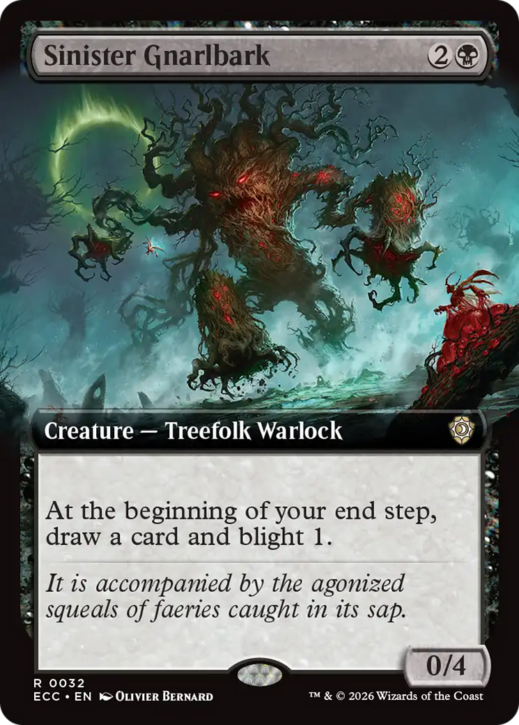 Sinister Gnarlbark (Extended Art) [Lorwyn Eclipsed Commander] | Good Games Morley