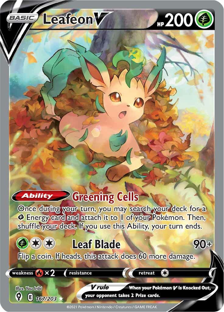 Leafeon V (167/203) [Sword & Shield: Evolving Skies] | Good Games Morley