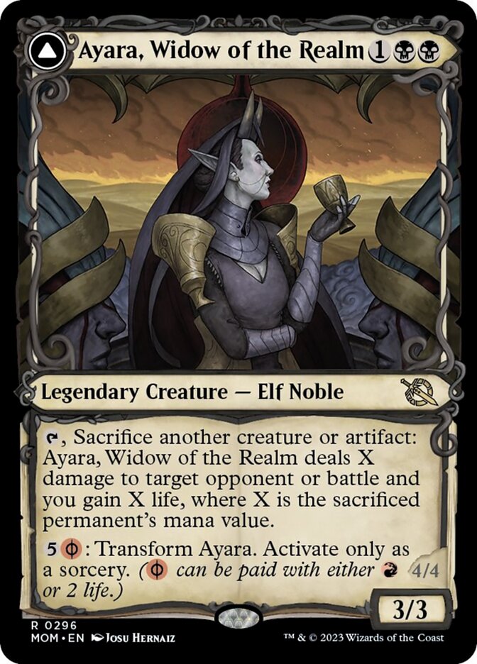 Ayara, Widow of the Realm // Ayara, Furnace Queen (Showcase Planar Booster Fun) [March of the Machine] | Good Games Morley