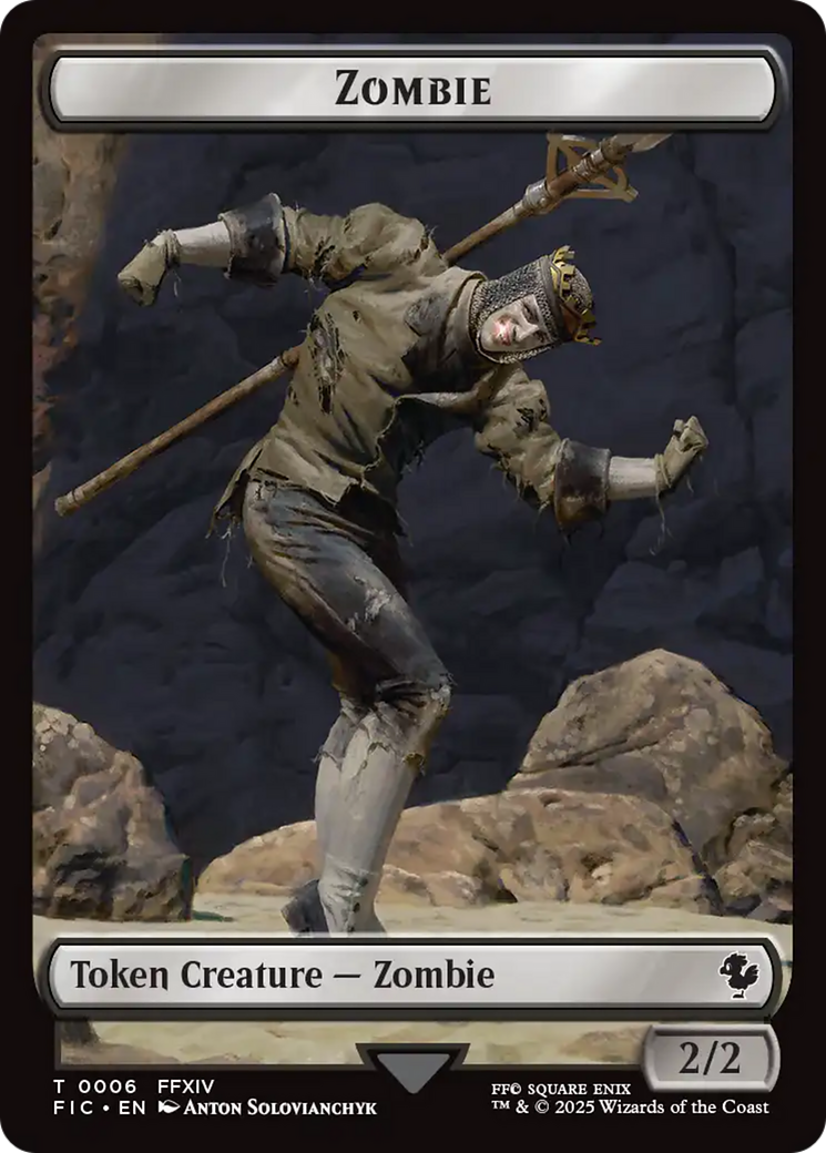 Moogle // Zombie Double-Sided Token (Surge Foil) [FINAL FANTASY Commander Tokens] | Good Games Morley