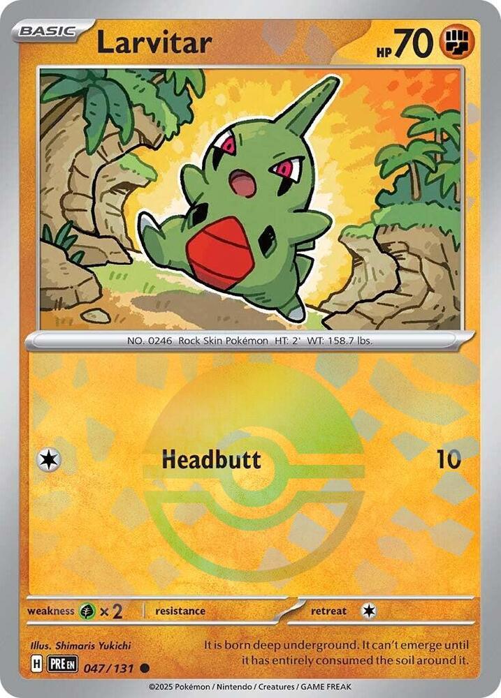 Larvitar (047/131) (Poke Ball Pattern) [Scarlet & Violet: Prismatic Evolutions] | Good Games Morley
