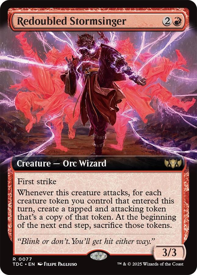 Redoubled Stormsinger 77 (Commander: Tarkir: Dragonstorm)  - Extended Art | Good Games Morley