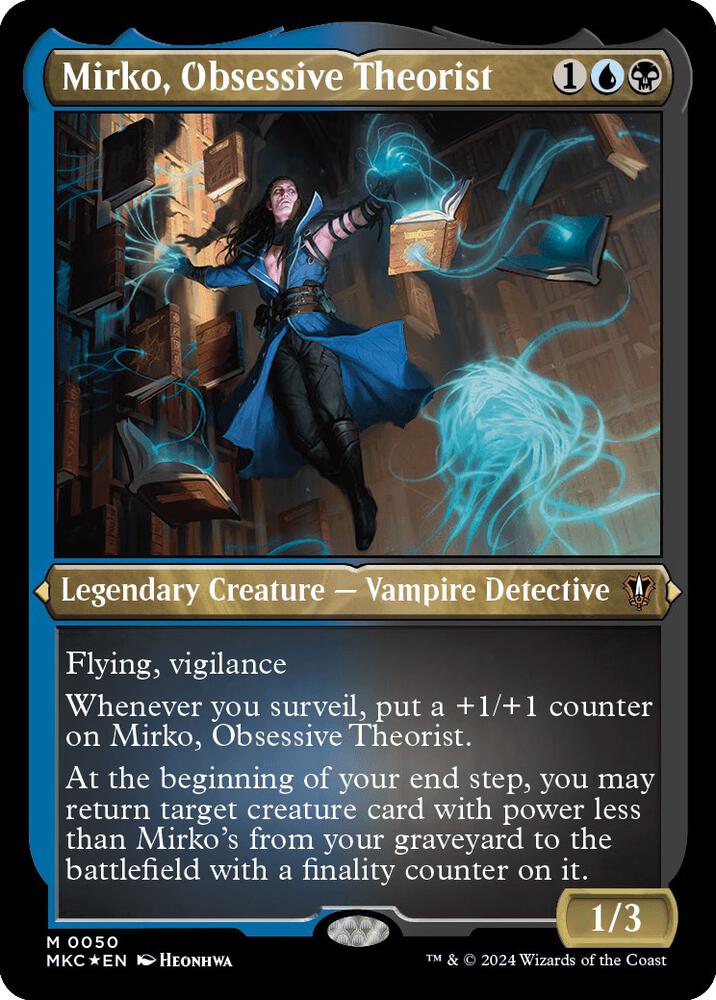 Mirko Obsessive Theorist Display Commander Thick Stock 50 (Commander: Murders at Karlov Manor)  - Foil | Good Games Morley