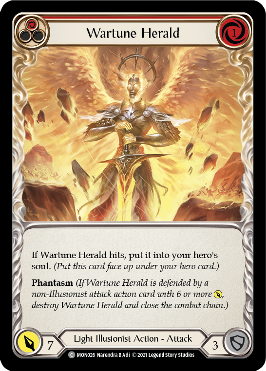 Wartune Herald (Red) [MON026-RF] (Monarch)  1st Edition Rainbow Foil | Good Games Morley