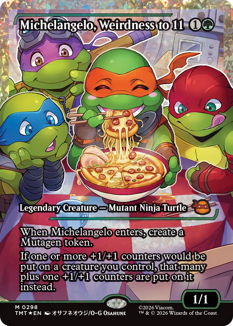 Michelangelo, Weirdness to 11 (Showcase) (Fracture Foil) [Teenage Mutant Ninja Turtles] | Good Games Morley