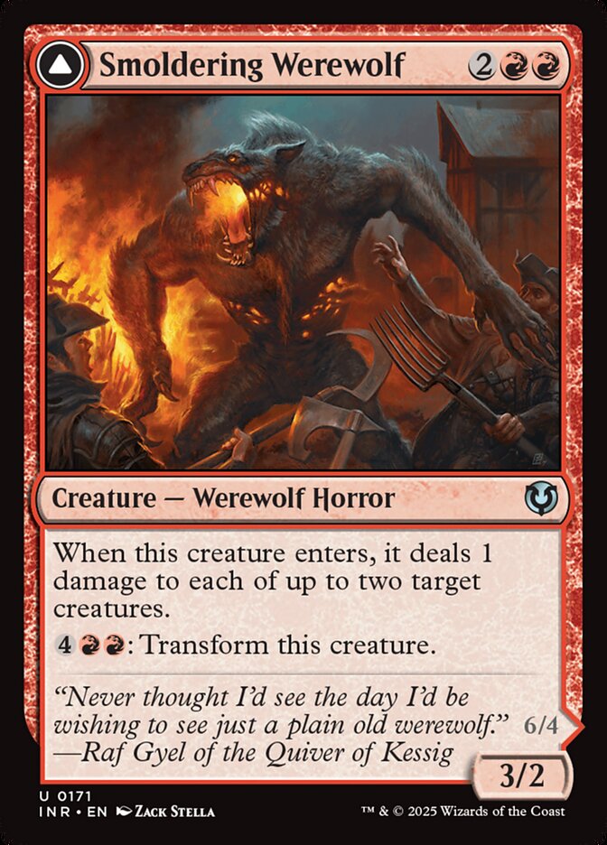 Smoldering Werewolf // Erupting Dreadwolf 171/287 (Innistrad Remastered)  | Good Games Morley