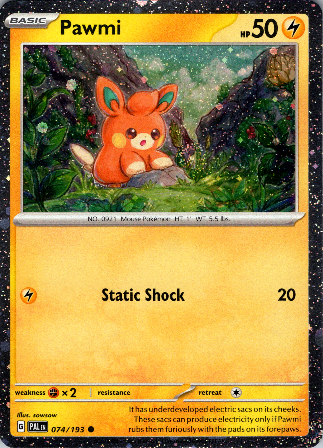 Pawmi (074/193) (Cosmo Foil) [Scarlet & Violet: Paldea Evolved] | Good Games Morley