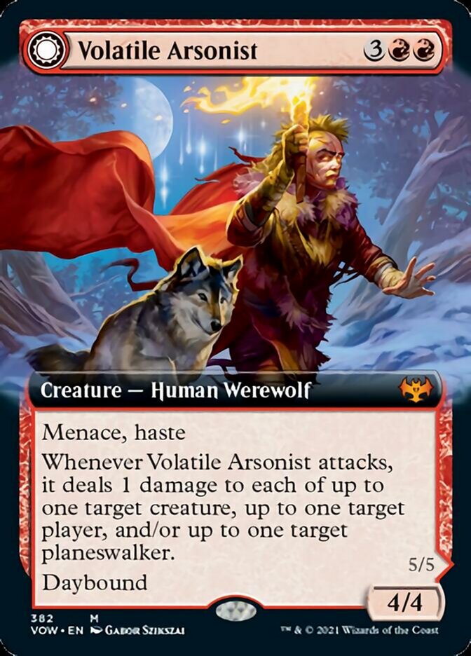 Volatile Arsonist // Dire-Strain Anarchist (Extended Art) [Innistrad: Crimson Vow] | Good Games Morley