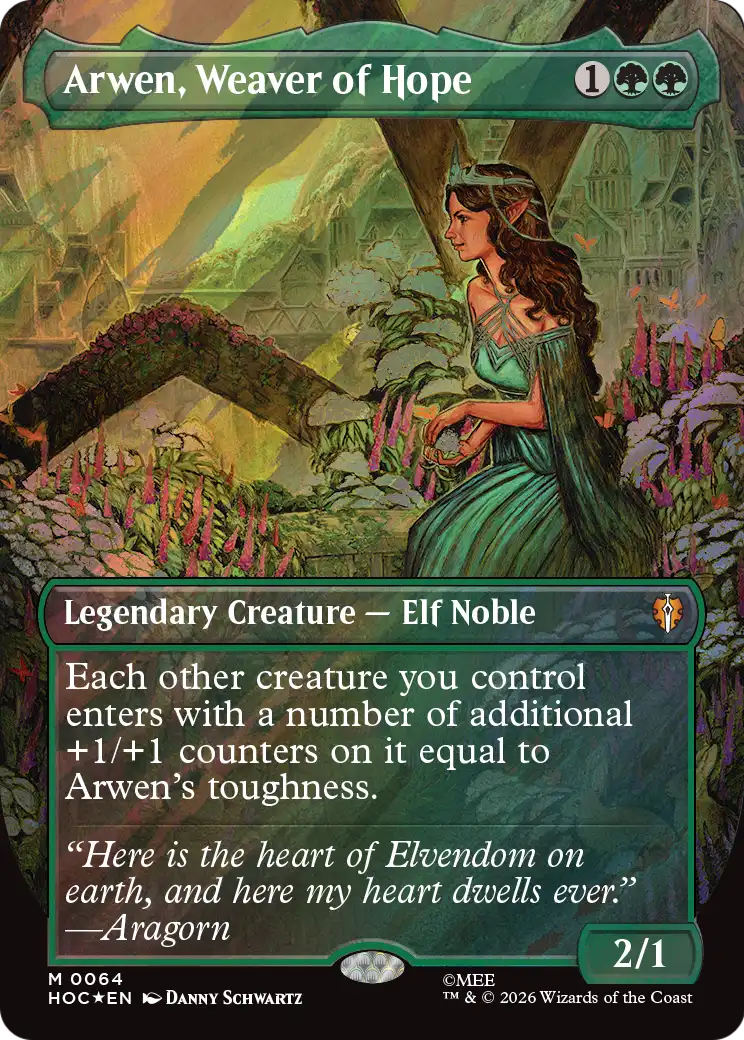 Arwen, Weaver of Hope (Borderless) (Surge Foil) [The Hobbit: Eternal-Legal] | Good Games Morley