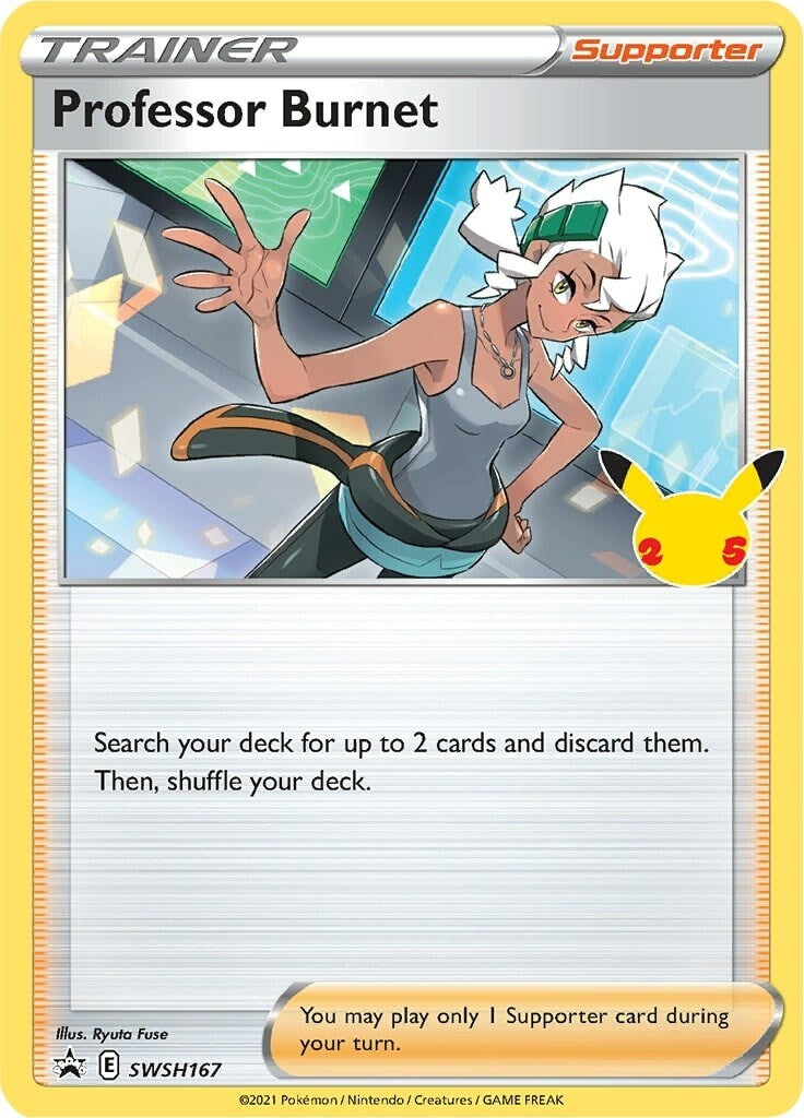 Professor Burnet (SWSH167) (25th Anniversary Stamp) [Sword & Shield: Black Star Promos] | Good Games Morley