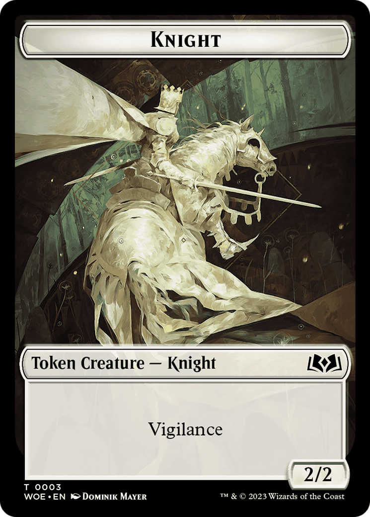 Knight // Food (0013) Double-Sided Token [Wilds of Eldraine Tokens] | Good Games Morley