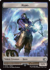 Human Soldier // Hero (0032) Double-Sided Token (Surge Foil) [FINAL FANTASY Commander Tokens] | Good Games Morley