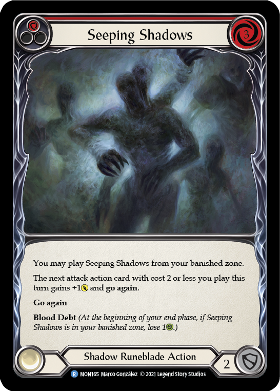 Seeping Shadows (Red) [MON165-RF] (Monarch)  1st Edition Rainbow Foil | Good Games Morley
