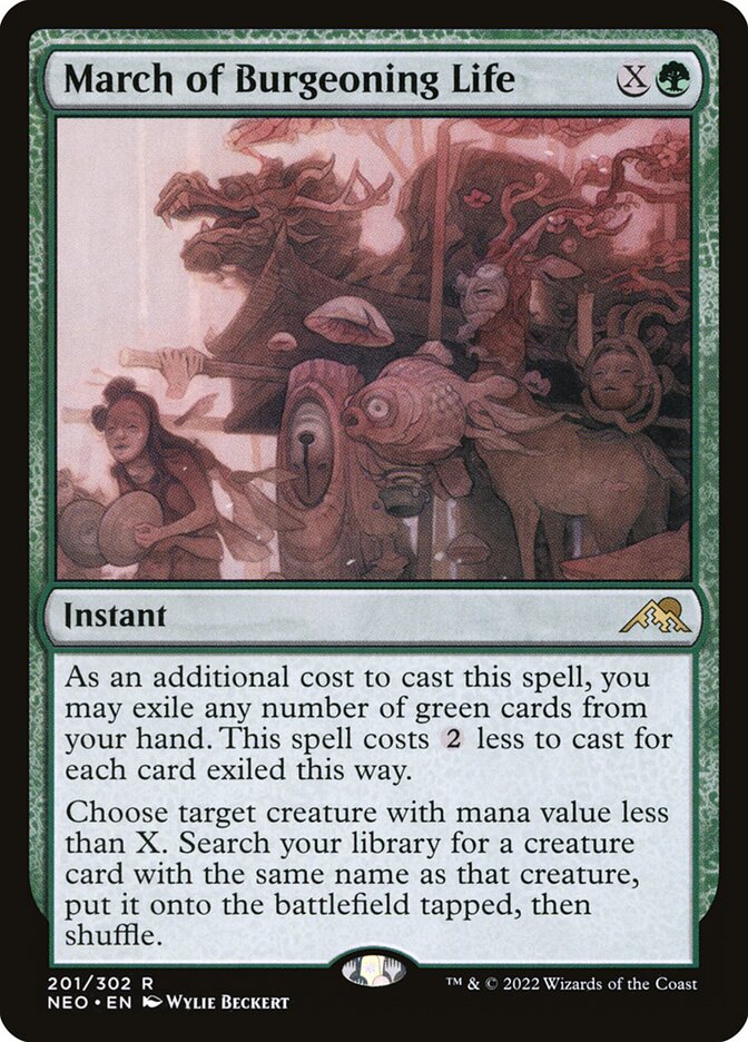 March of Burgeoning Life 201/302 (Kamigawa: Neon Dynasty)  - Foil | Good Games Morley