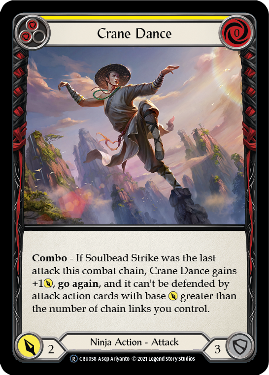 Crane Dance (Yellow) [U-CRU058] (Crucible of War Unlimited)  Unlimited Rainbow Foil | Good Games Morley