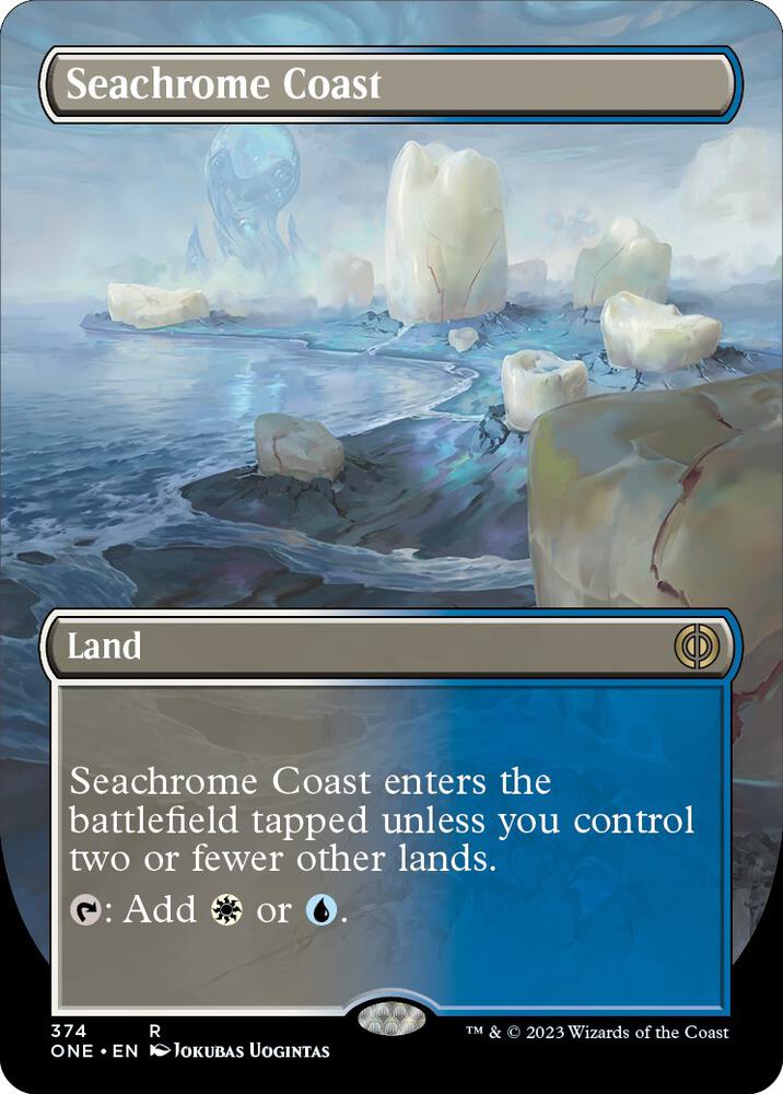 Seachrome Coast 374/271 (Phyrexia: All Will Be One)  - Borderless Foil | Good Games Morley