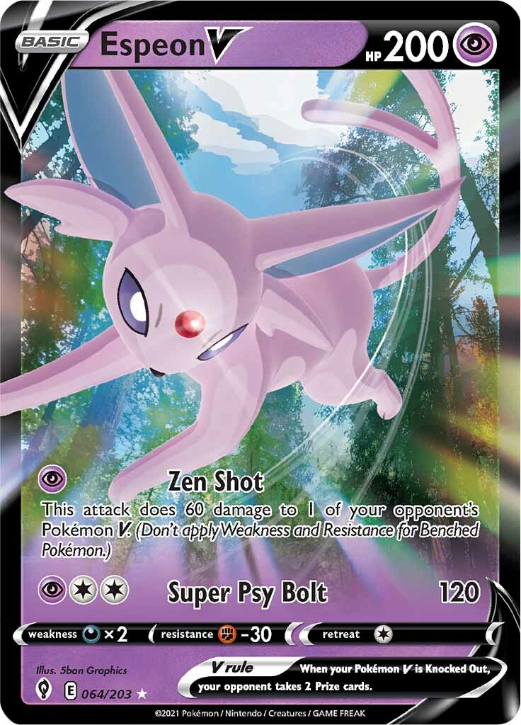 Espeon V (064/203) [Sword & Shield: Evolving Skies] | Good Games Morley