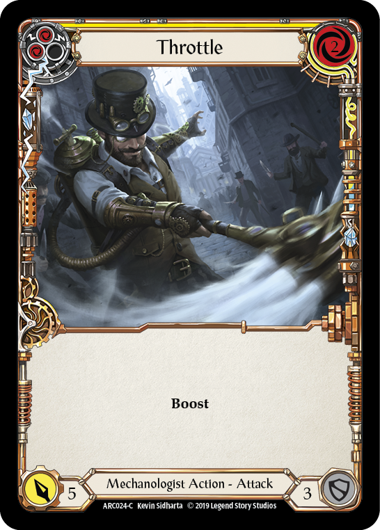 Throttle (Yellow) [ARC024-C] (Arcane Rising)  1st Edition Rainbow Foil | Good Games Morley
