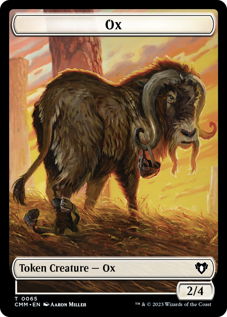 Phyrexian Golem // Ox Double-Sided Token [Commander Masters Tokens] | Good Games Morley