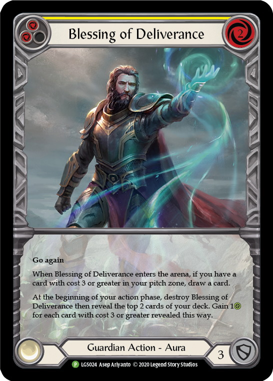 Blessing of Deliverance (Yellow) [LGS024] (Promo)  Rainbow Foil | Good Games Morley