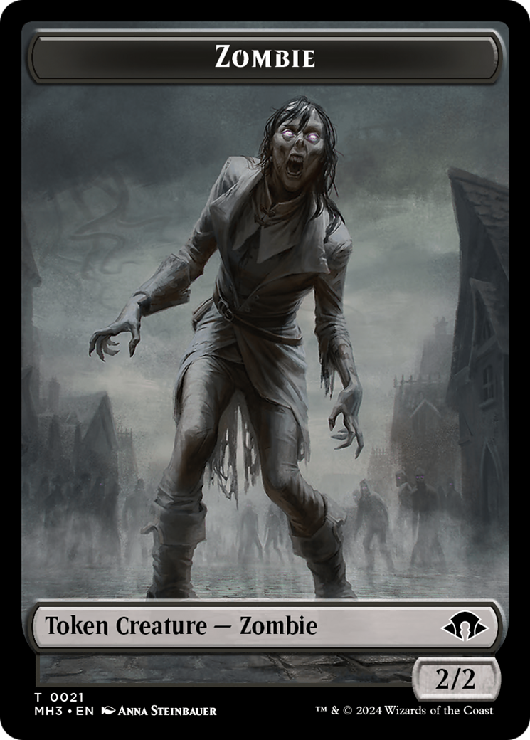 Insect (0043) (Ripple Foil) // Zombie Double-Sided Token [Modern Horizons 3 Tokens] | Good Games Morley