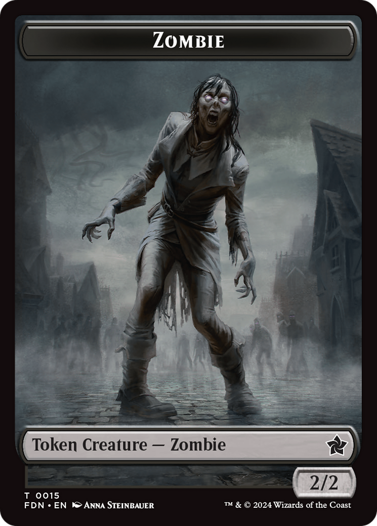 Faerie // Zombie Double-Sided Token [Foundations Tokens] | Good Games Morley
