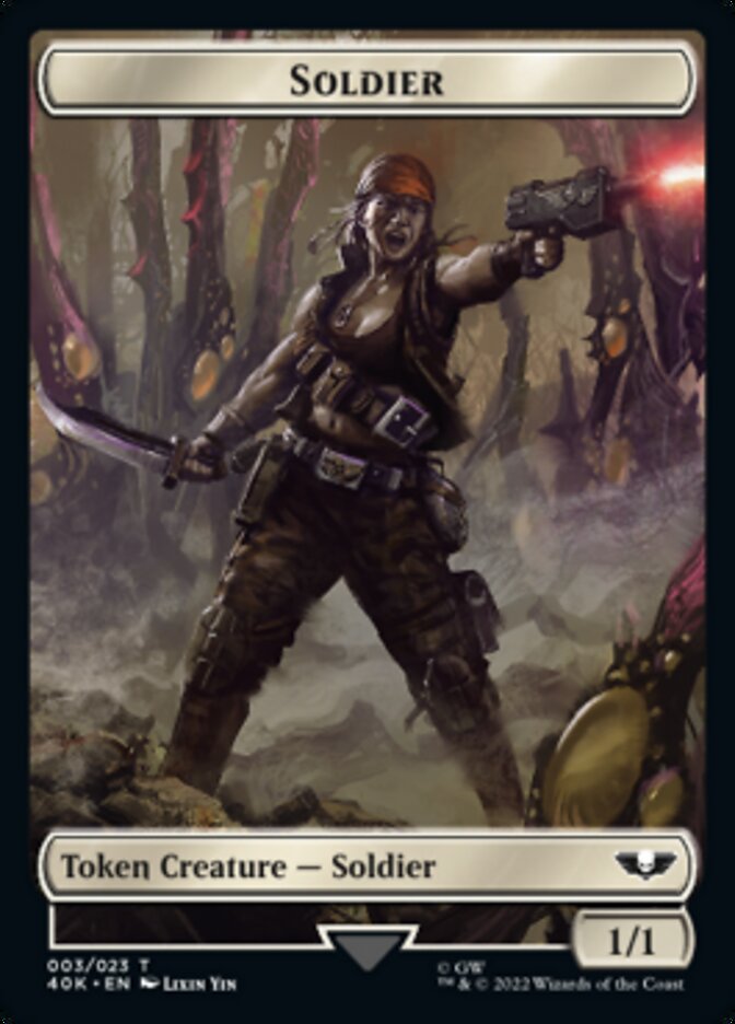 Soldier (003) // Ultramarines Honour Guard Double-Sided Token (Surge Foil) [Warhammer 40,000 Tokens] | Good Games Morley