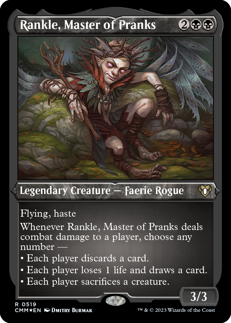 Rankle, Master of Pranks (Foil Etched) [Commander Masters] | Good Games Morley