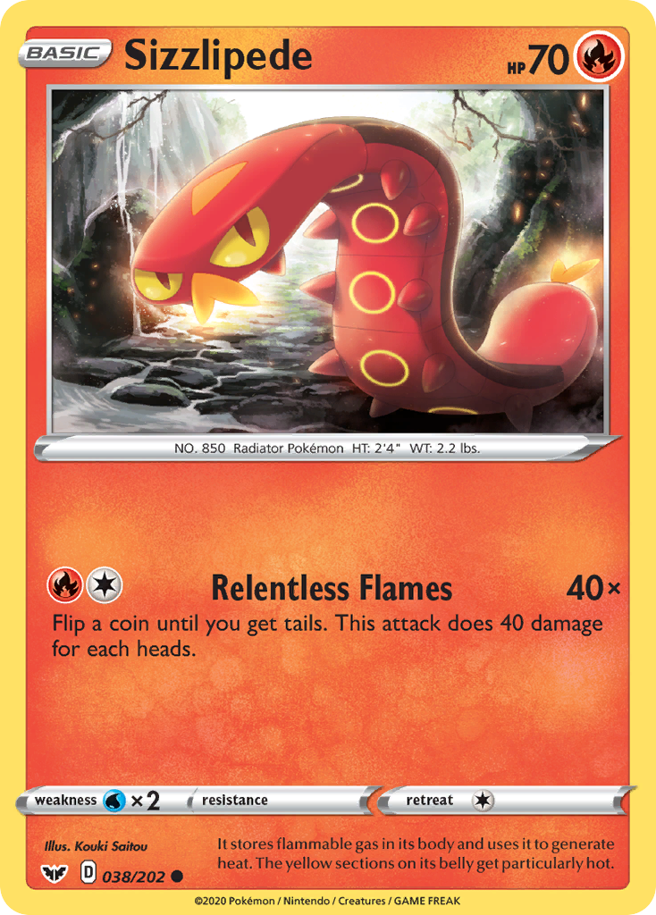 Sizzlipede (038/202) [Sword & Shield: Base Set] | Good Games Morley